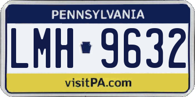 PA license plate LMH9632