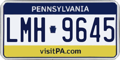 PA license plate LMH9645