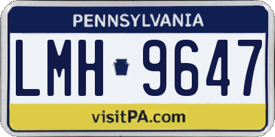 PA license plate LMH9647