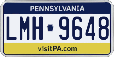PA license plate LMH9648