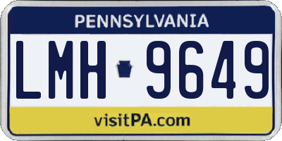 PA license plate LMH9649