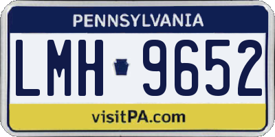 PA license plate LMH9652