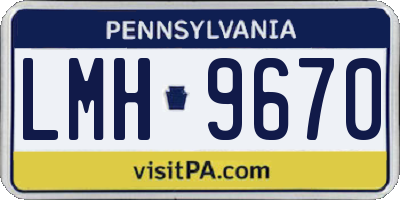 PA license plate LMH9670