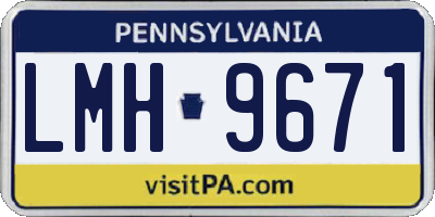 PA license plate LMH9671