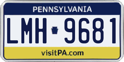 PA license plate LMH9681