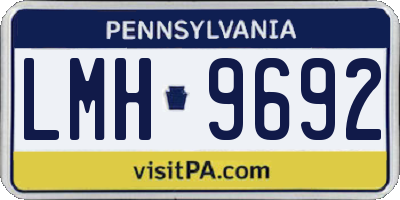PA license plate LMH9692