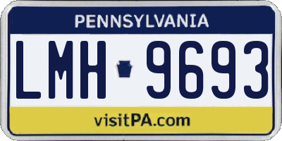PA license plate LMH9693