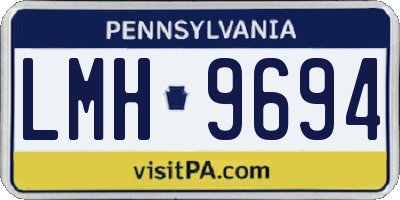 PA license plate LMH9694