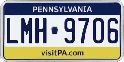 PA license plate LMH9706