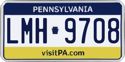 PA license plate LMH9708