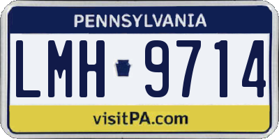 PA license plate LMH9714