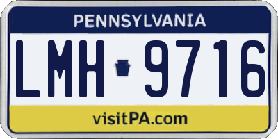 PA license plate LMH9716