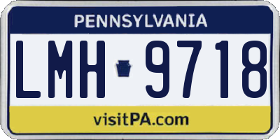 PA license plate LMH9718