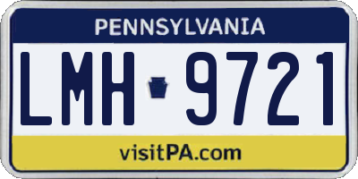 PA license plate LMH9721