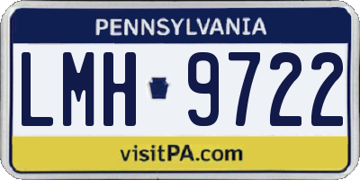 PA license plate LMH9722