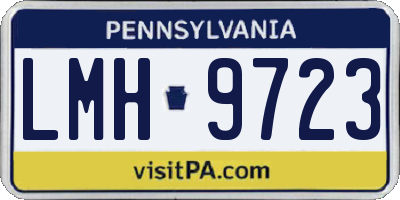PA license plate LMH9723
