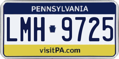 PA license plate LMH9725