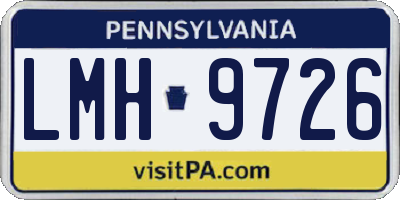 PA license plate LMH9726