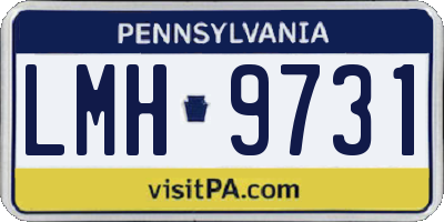 PA license plate LMH9731