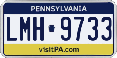 PA license plate LMH9733