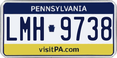 PA license plate LMH9738