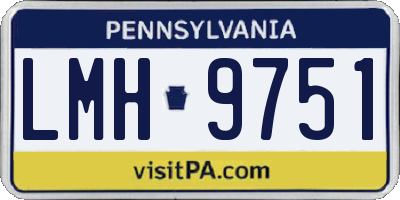 PA license plate LMH9751