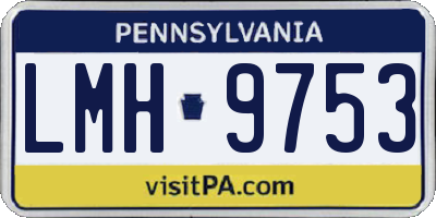 PA license plate LMH9753