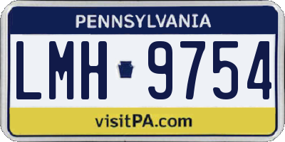 PA license plate LMH9754
