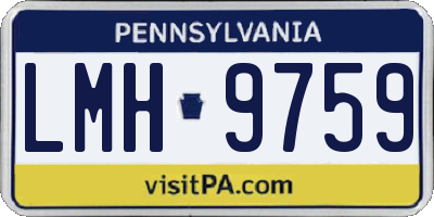 PA license plate LMH9759