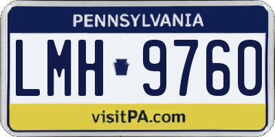 PA license plate LMH9760