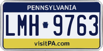 PA license plate LMH9763