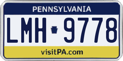 PA license plate LMH9778