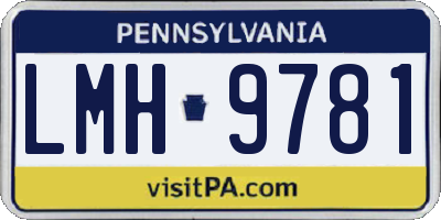 PA license plate LMH9781