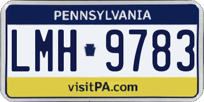 PA license plate LMH9783