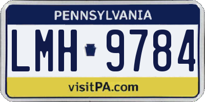 PA license plate LMH9784