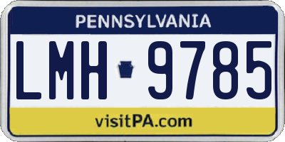 PA license plate LMH9785