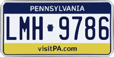 PA license plate LMH9786