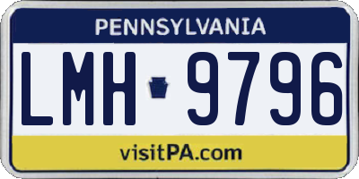 PA license plate LMH9796