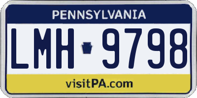 PA license plate LMH9798