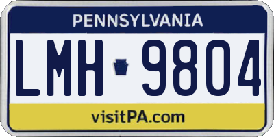 PA license plate LMH9804