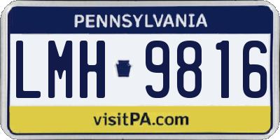 PA license plate LMH9816
