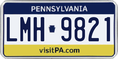 PA license plate LMH9821