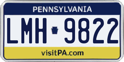 PA license plate LMH9822