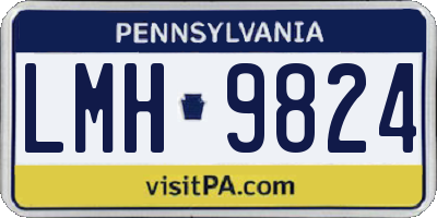 PA license plate LMH9824