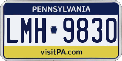 PA license plate LMH9830