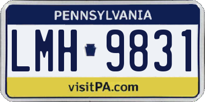 PA license plate LMH9831