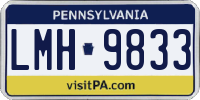 PA license plate LMH9833