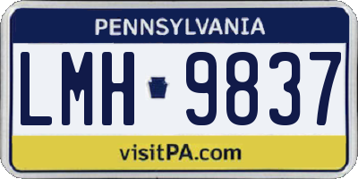 PA license plate LMH9837