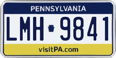 PA license plate LMH9841