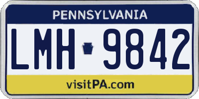 PA license plate LMH9842